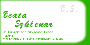 beata szklenar business card