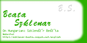 beata szklenar business card